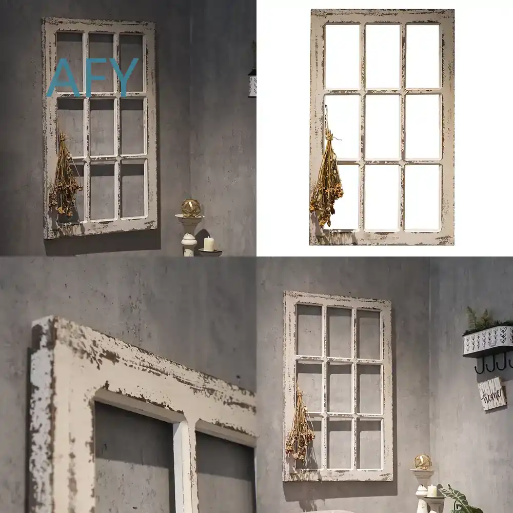 Interior Design White And Wood - กรอบหน้าต่างไม้ตกแต่งสีขาวสไตล์ Shabby Chic สำหรับตกแต่งบ้าน ห้องนั่งเล่น ห้องนอน