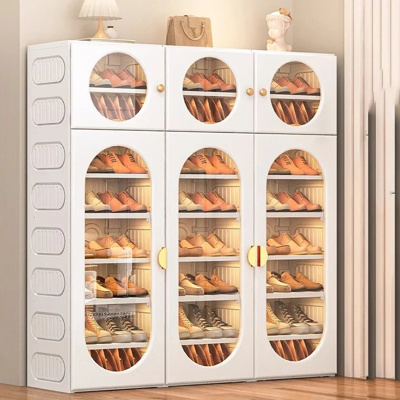 Interior Design White And Wood - ตู้เก็บรองเท้าดีไซน์สวยงามสำหรับตกแต่งภายในบ้าน สีขาว เหมาะสำหรับห้องนอน ตู้โชว์รองเท้า ดีไซน์โดดเด่น