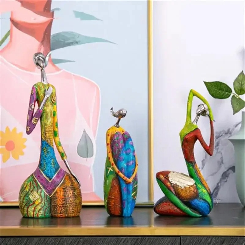 Interior Design Apartment - ภาพวาดผู้หญิงเรซิ่นรูปปั้นFigurinesสําหรับภายในบ้านห้องนั่งเล่นอุปกรณ์ตกแต่งโมเดิร์นประติมากรรมA3548 Artตกแต่ง