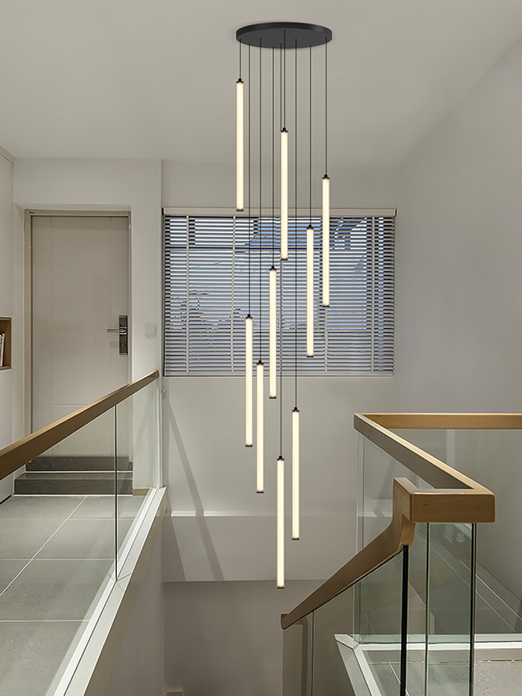 Interior Design Youtube - โคมระย้าแถบนอร์ดิกนำหลอดกลมห้อยห้องนั่งเล่นโคมระย้า hiasan interior บันไดที่ทันสมัย