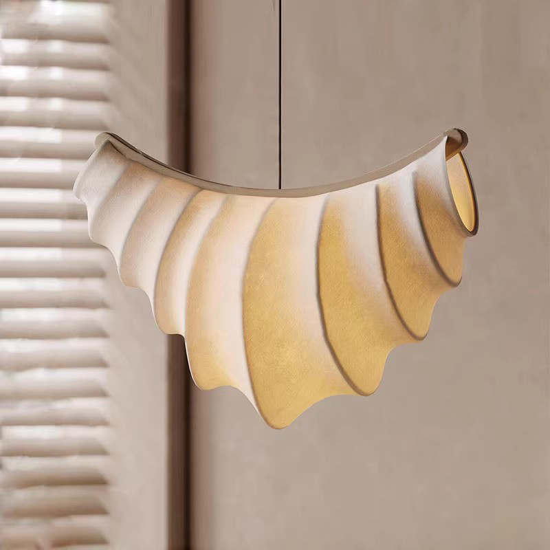 Interior Design White And Wood - Nordic Minimalism ผ้าไหมไม้ผ้าไหมออกแบบโคมไฟระย้าภายในบ้าน luster ความสูงปรับโคมไฟ