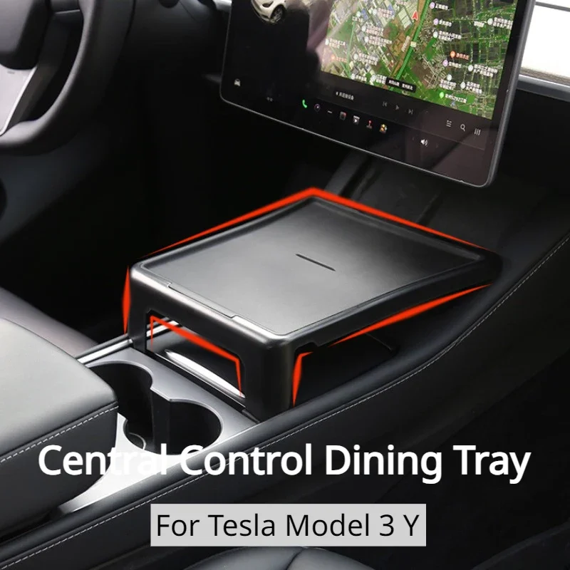 Interior Design Mockup - ถาดอาหารสำหรับ Tesla รุ่น3 Y คอนโซลสำหรับรับประทานอาหารถาดรับประทานอาหารอเนกประสงค์โต๊ะเล็กรถอุปกรณ์ตกแต่งภายใน