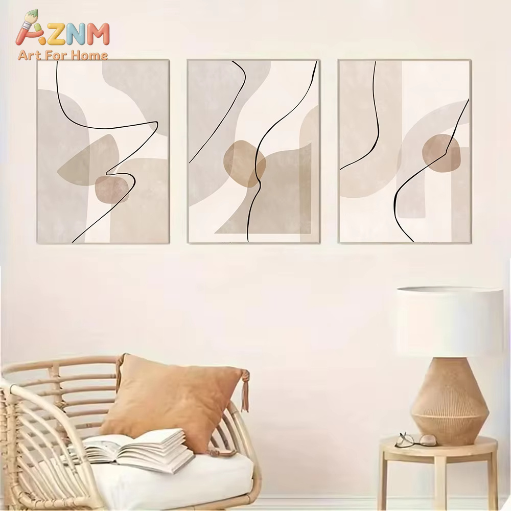 ภาพวาดลายเส้นเรขาคณิตสีเบจแบบน - Interior Design Apartment บทวิจารณ์และราคา