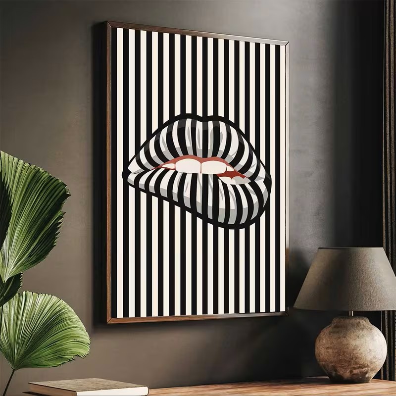 โปสเตอร์ผ้าใบลายทางเรียบง่ายแล - Interior Design Apartment บทวิจารณ์และราคา